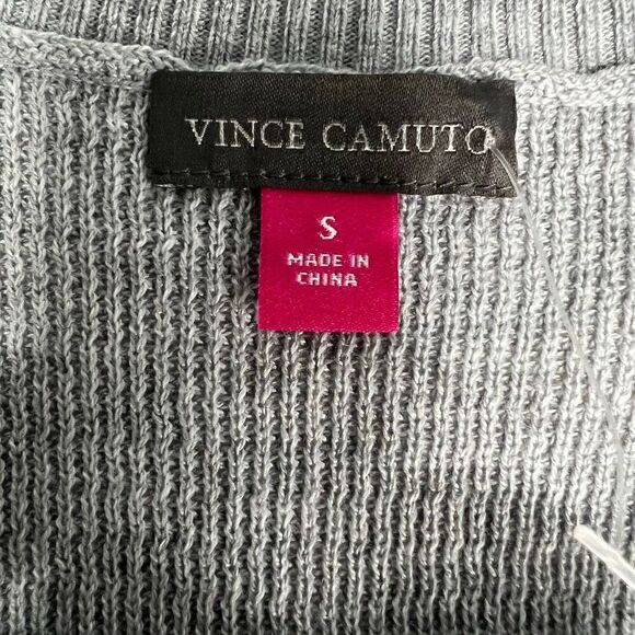 Vince Camuto Tunic Boat Neck Sweater Grey Stripe Color Block Side Slits Small - Picture 6 of 9